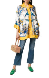 Printed Silk Kimono Shirt Gucci