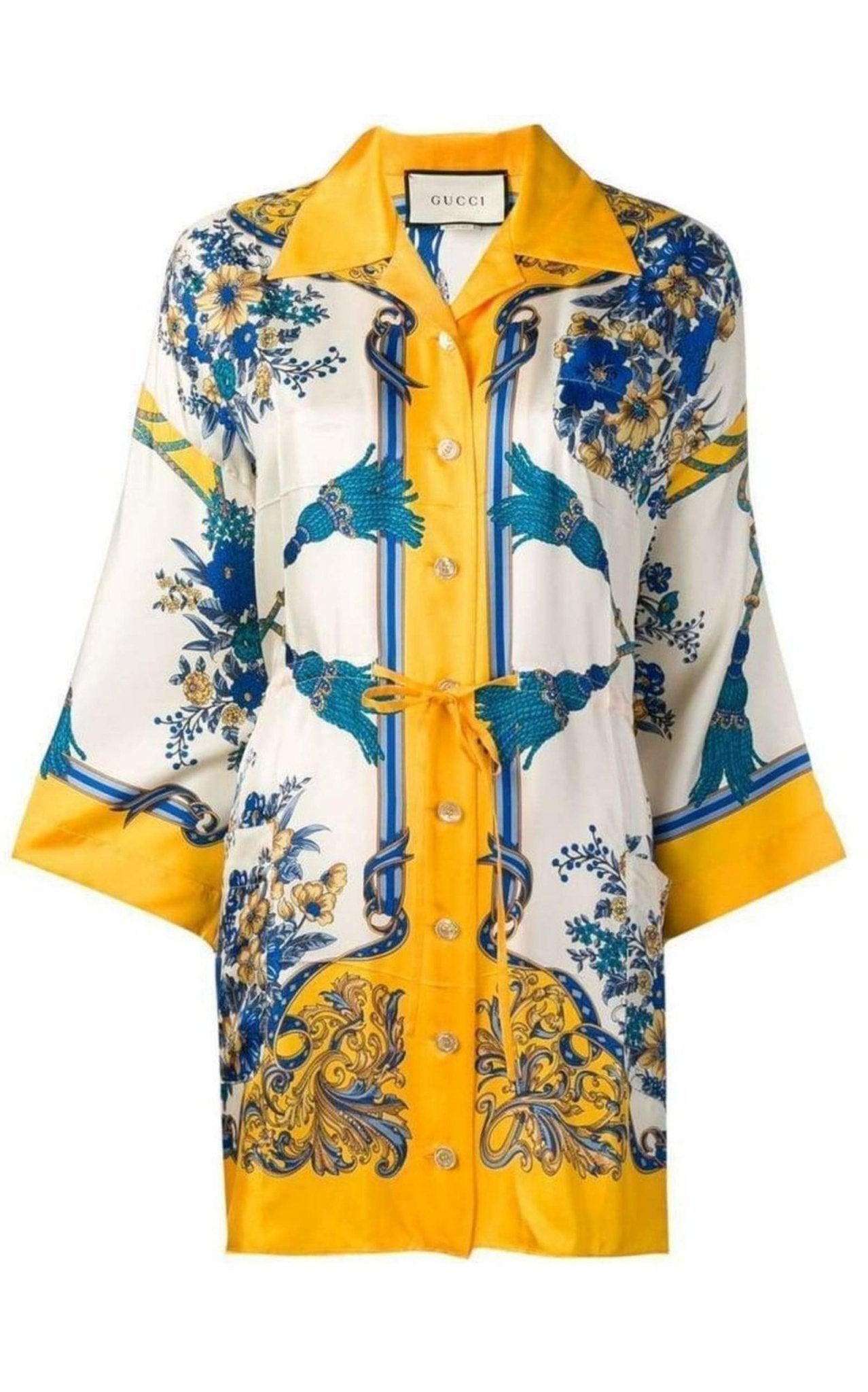 Gucci Printed Silk Kimono Shirt - Runway Catalog