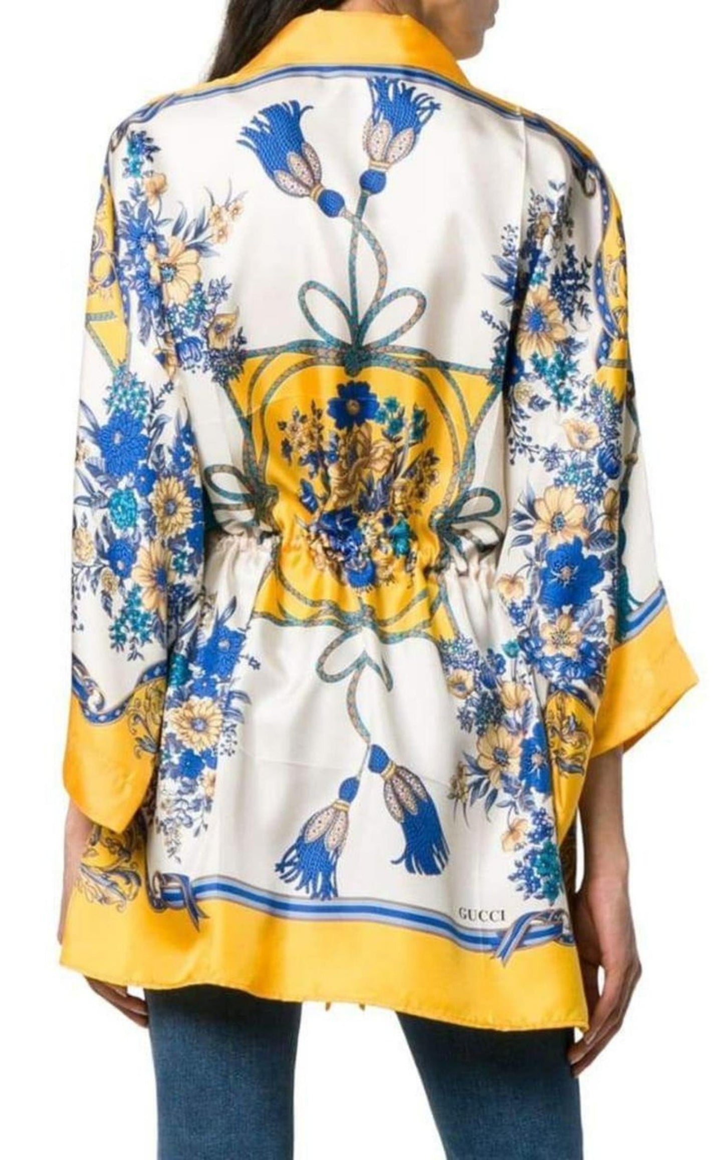 Printed Silk Kimono Shirt Gucci