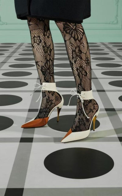 Gucci Priscilla Glossed - Leather Pumps Bi - color - Runway Catalog