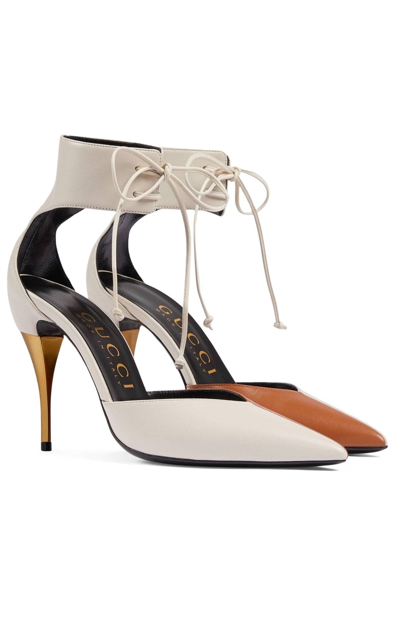 Gucci Priscilla Glossed - Leather Pumps Bi - color - Runway Catalog