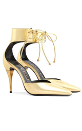 Gucci Priscilla Glossed-Leather Pumps in Gold - Runway Catalog