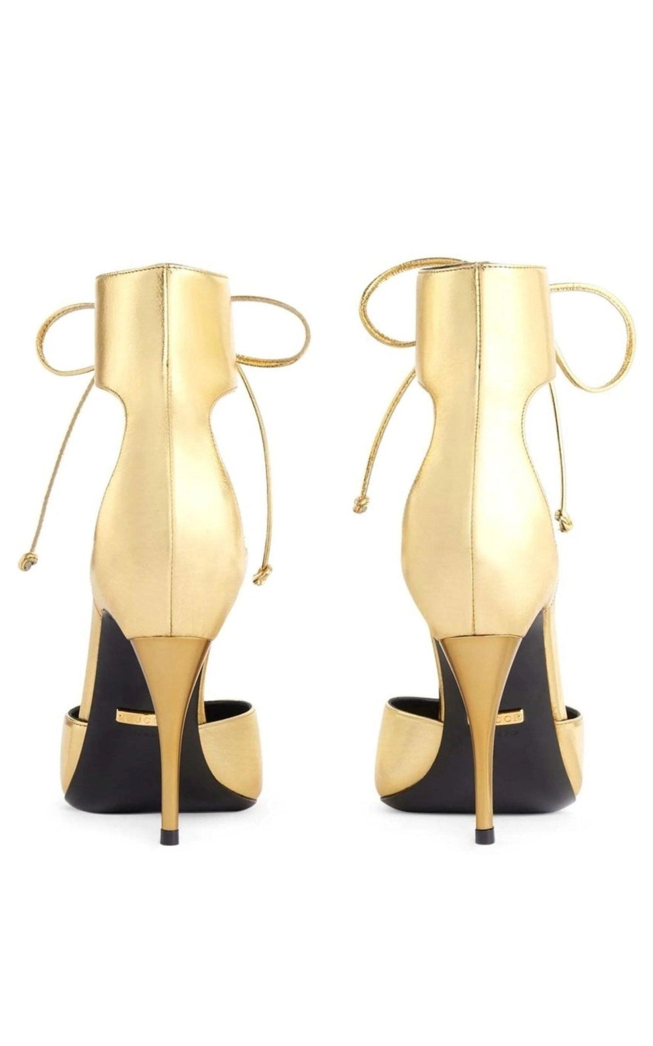 Gucci Priscilla Glossed - Leather Pumps in Gold - Runway Catalog