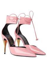 Gucci Priscilla Glossed-Leather Pumps