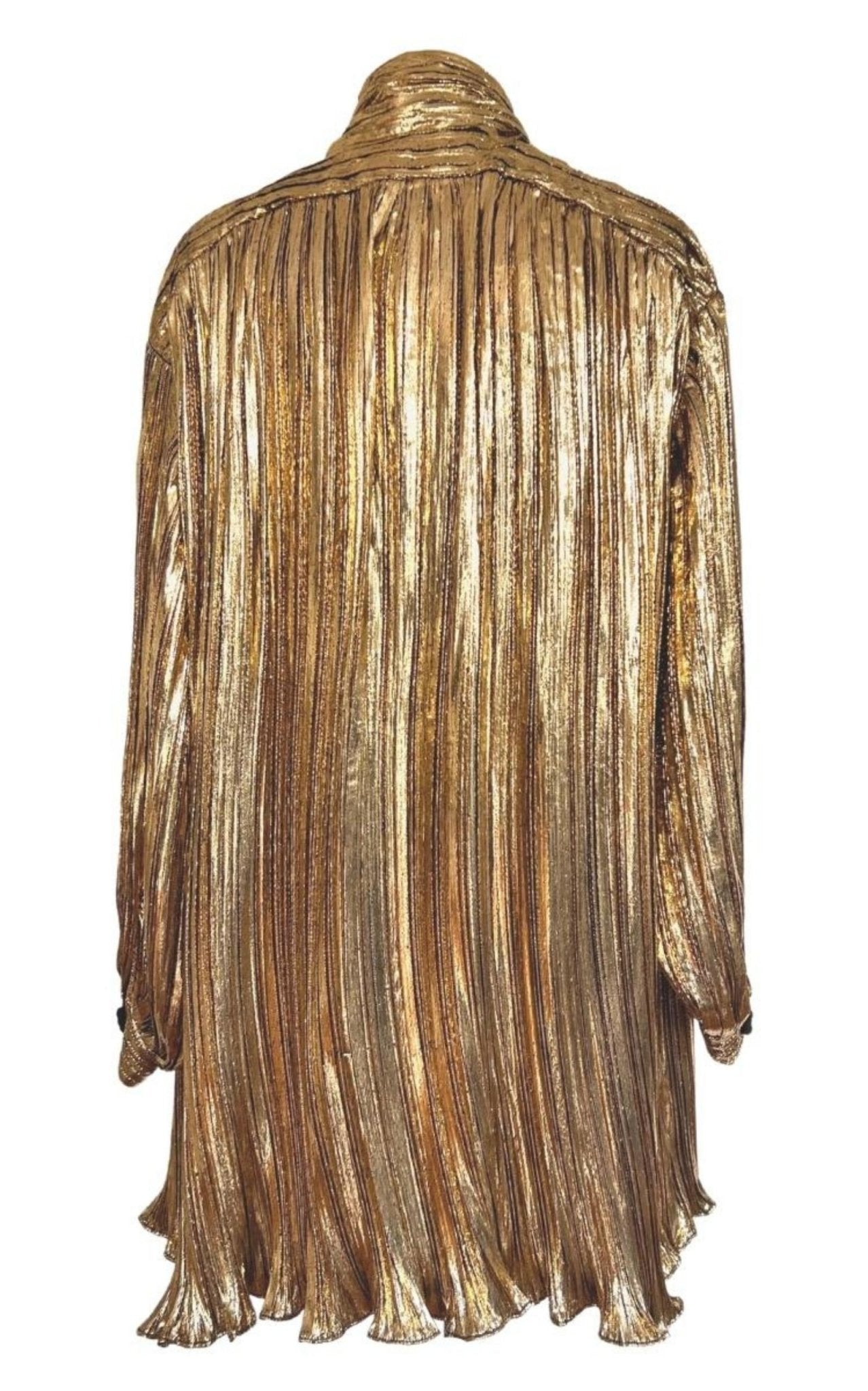 Gucci Pussy - bow Silk - blend Lamé Mini Dress - Runway Catalog