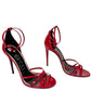 Gucci Red Patent Leather Sandals Double G Ankle Strap