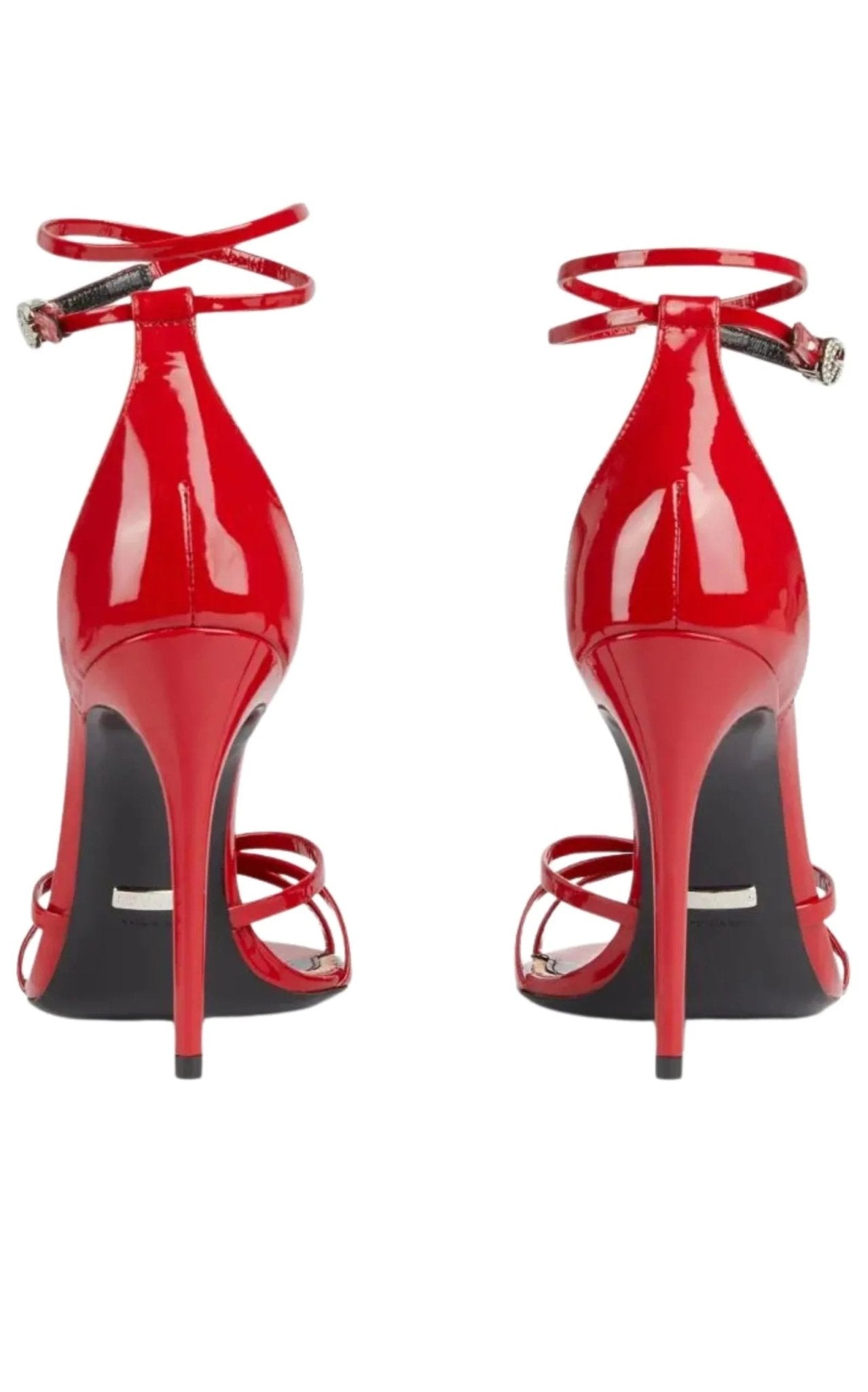 Gucci Red Patent Leather Sandals Double G Ankle Strap - Runway Catalog