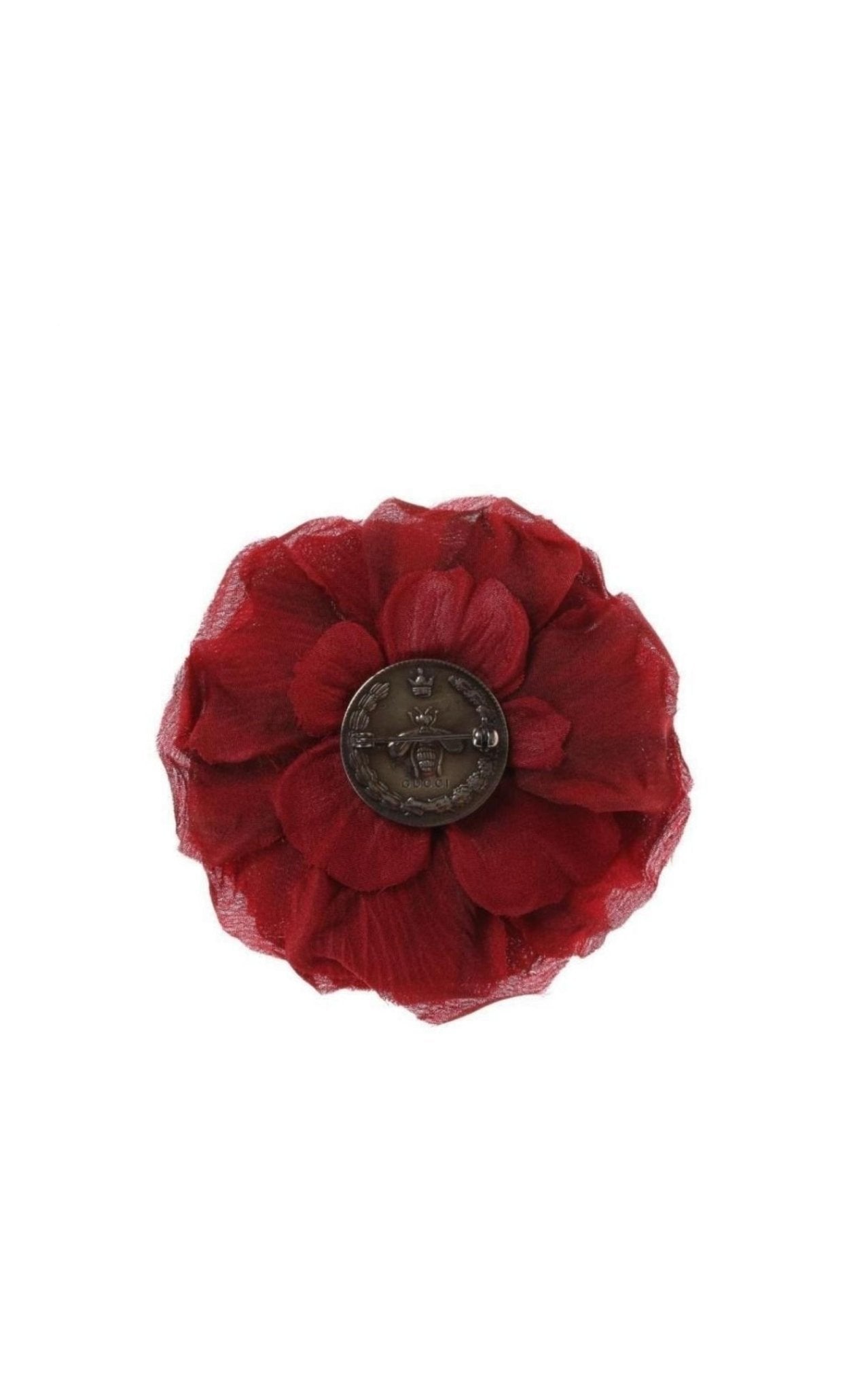 Gucci Red Silk Flower Brooch - Runway Catalog