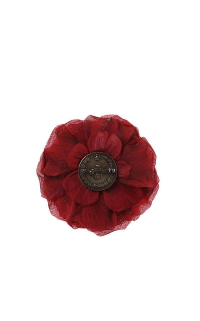 Gucci Red Silk Flower Brooch - Runway Catalog