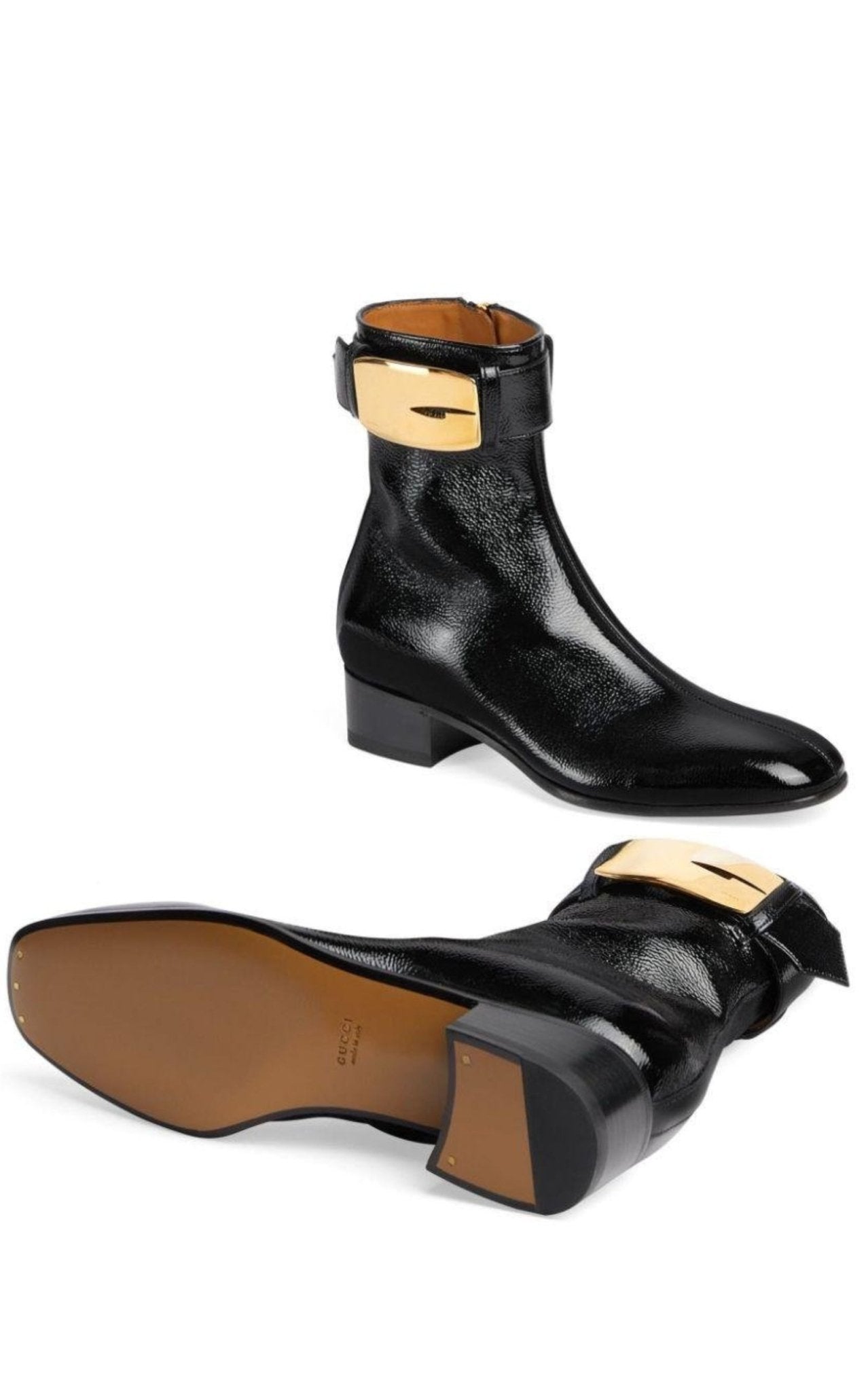 Gucci Retro G 35mm Leather Ankle Boots - Runway Catalog