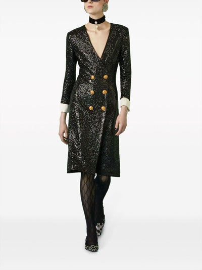 Gucci Sequin - embellished V - neck Midi Dress - Runway Catalog