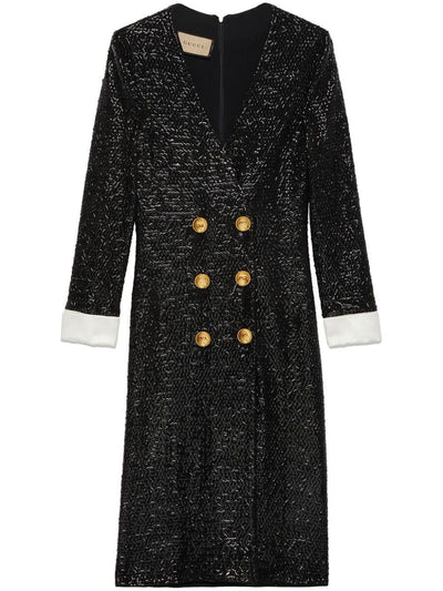 Gucci Sequin - embellished V - neck Midi Dress - Runway Catalog