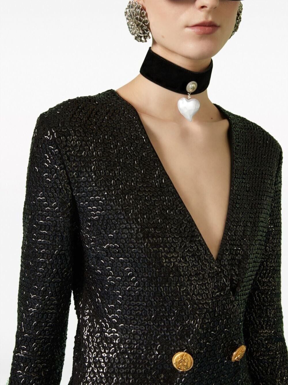 Gucci Sequin - embellished V - neck Midi Dress - Runway Catalog