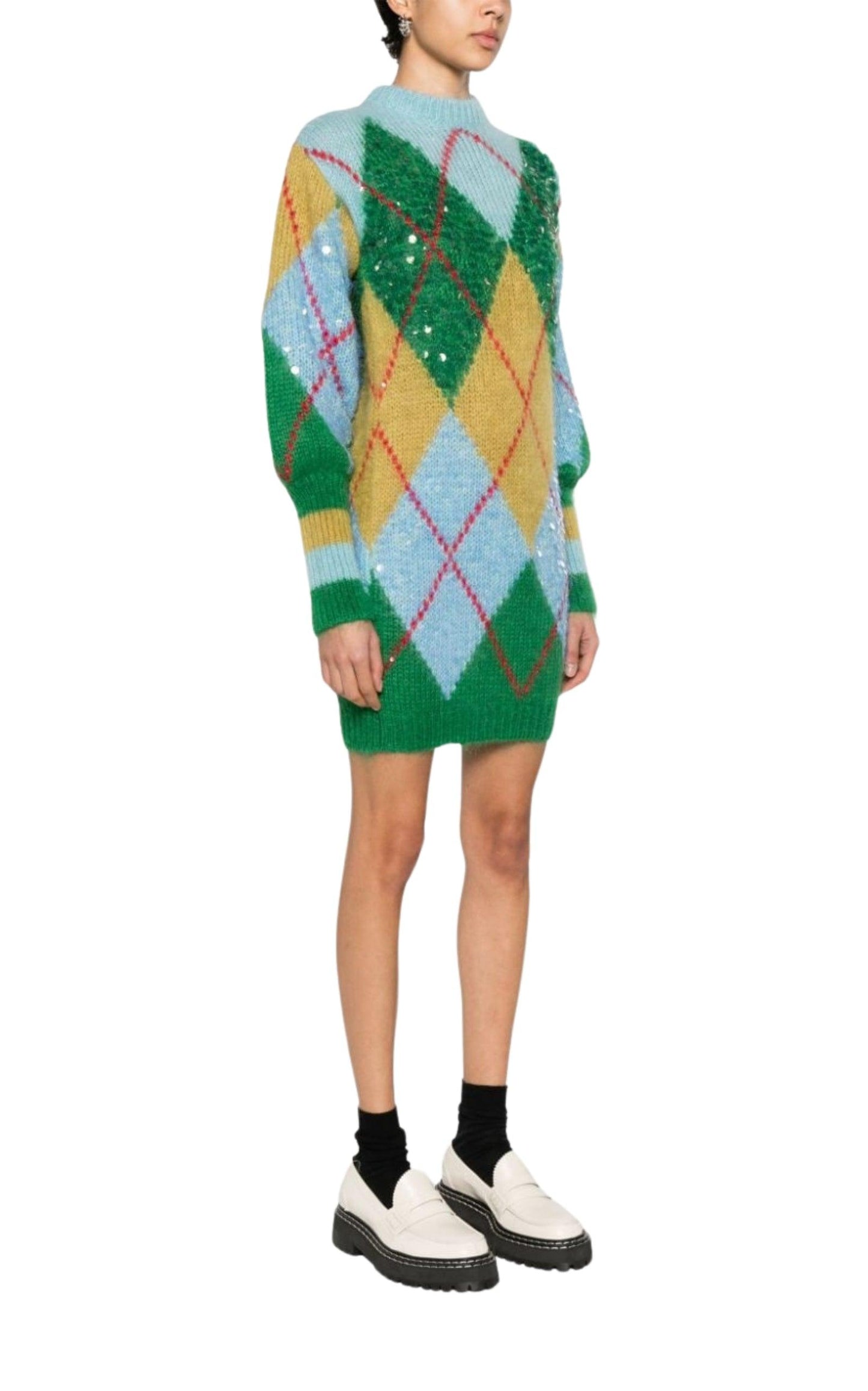Gucci Sequinned Argyle Jumper Dress - Runway Catalog