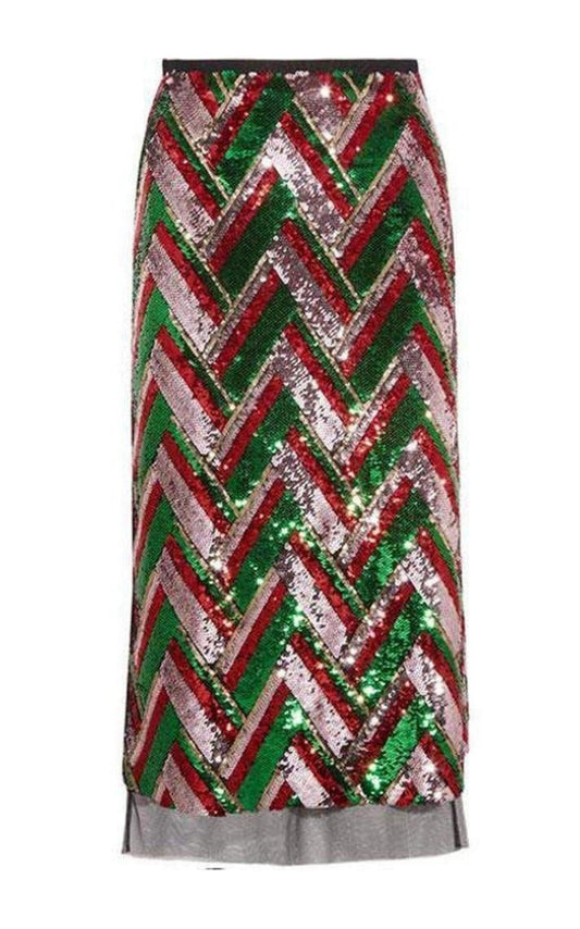 Sequinned Tulle Midi Skirt Gucci