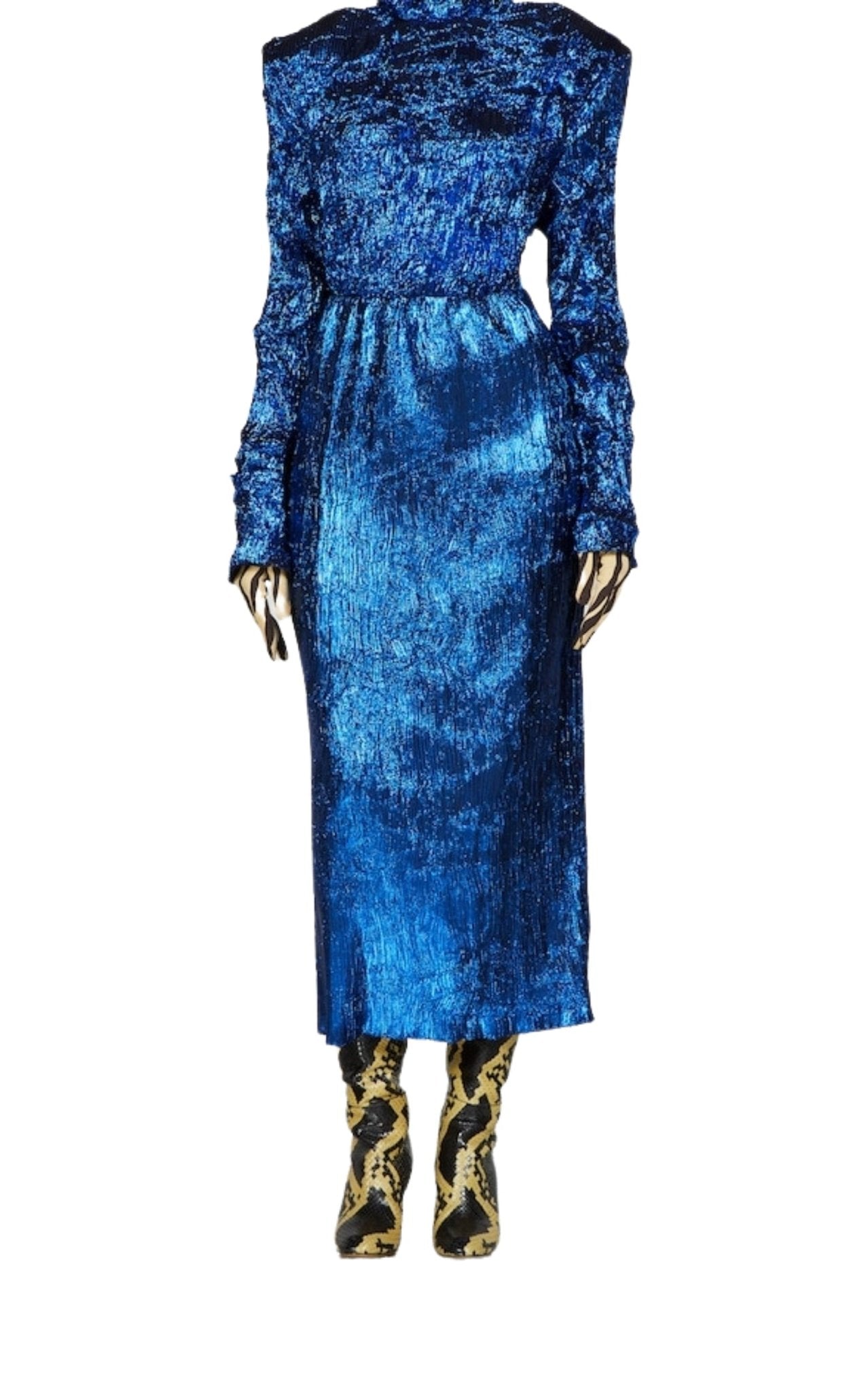 Gucci Shiny Blue Lurex Midi Skirt - Runway Catalog