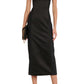 Silk Duchesse Mid-length Dress In Black Gucci