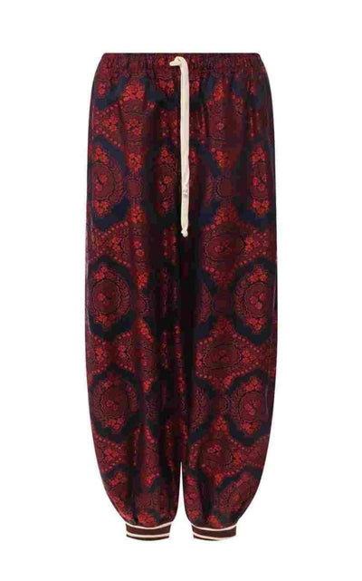 Gucci Silk Spice Blue Twill Trouser Jogger Pants - Runway Catalog