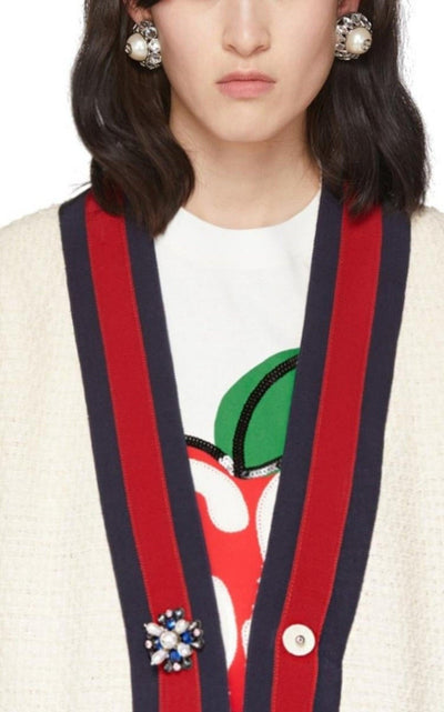 Gucci Silver Crystal & Pearl Interlocking G Earrings - Runway Catalog