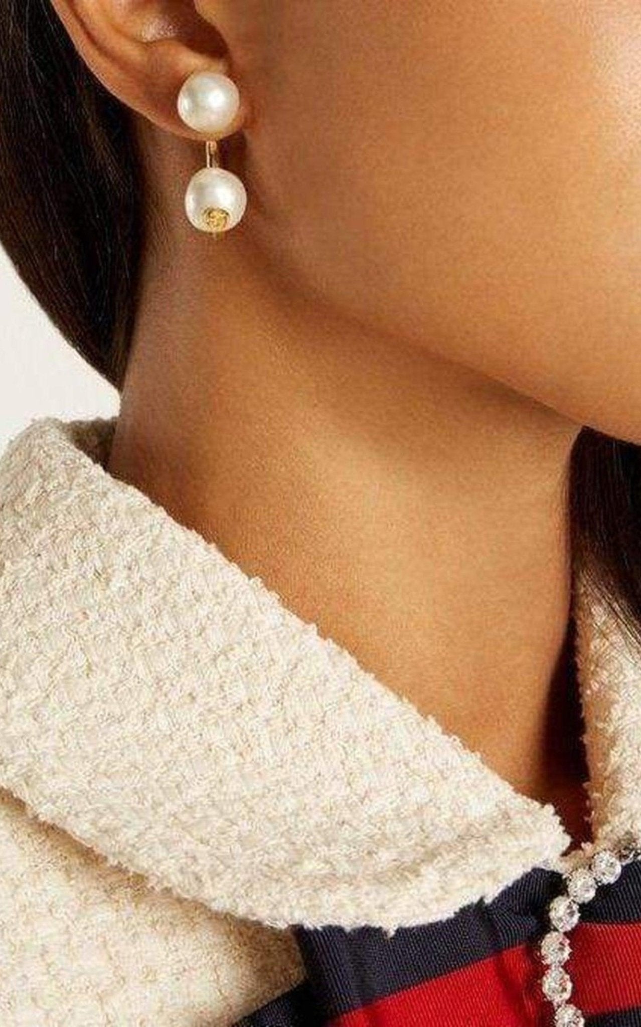 Gucci Single Earring with Pearls in Gold - Runway Catalog