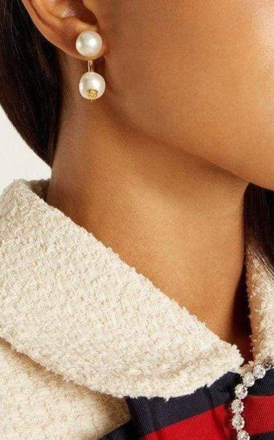 Gucci Single Earring with Pearls in Gold - Runway Catalog