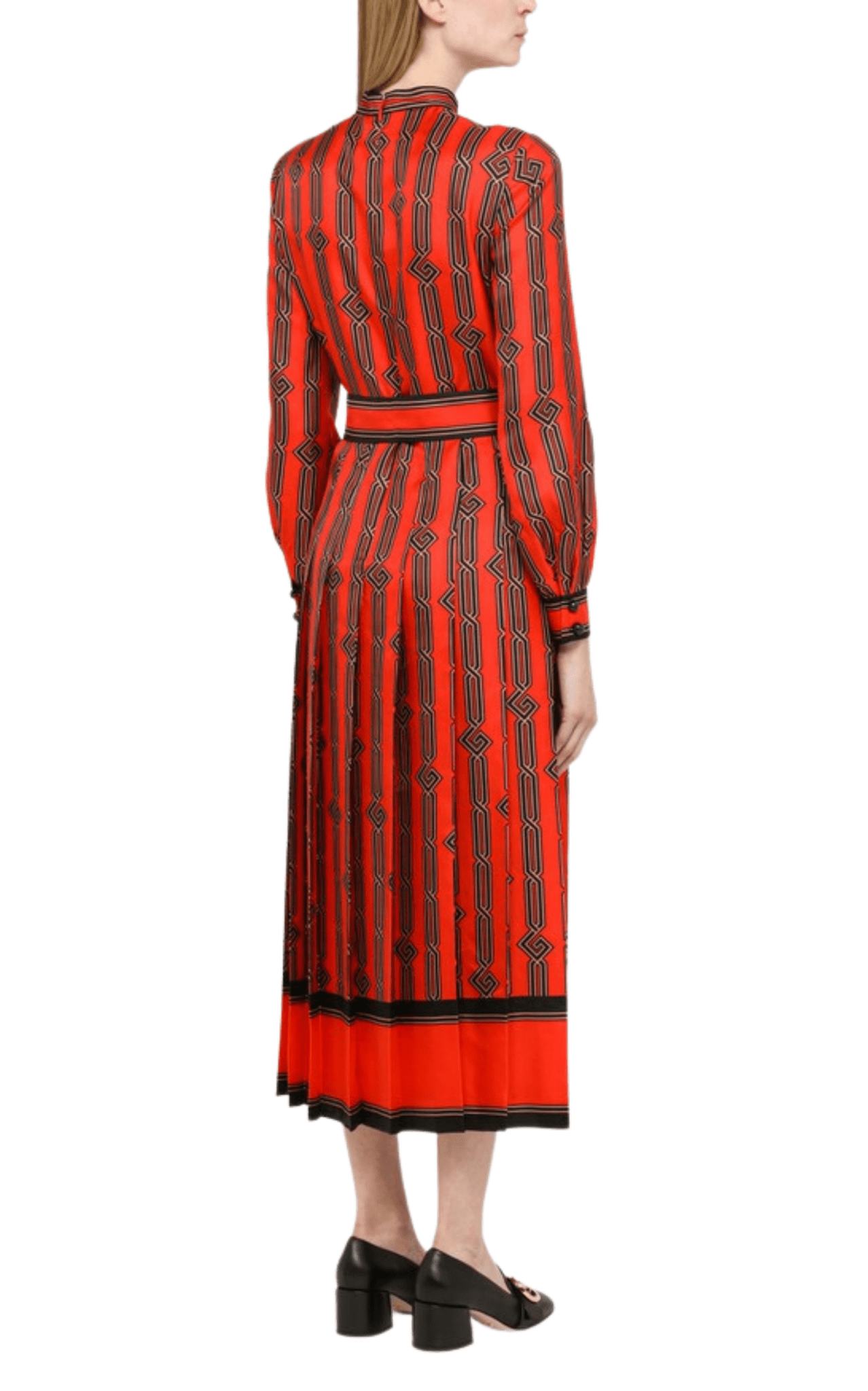 Gucci Square G Chain Print Silk Dress - Runway Catalog