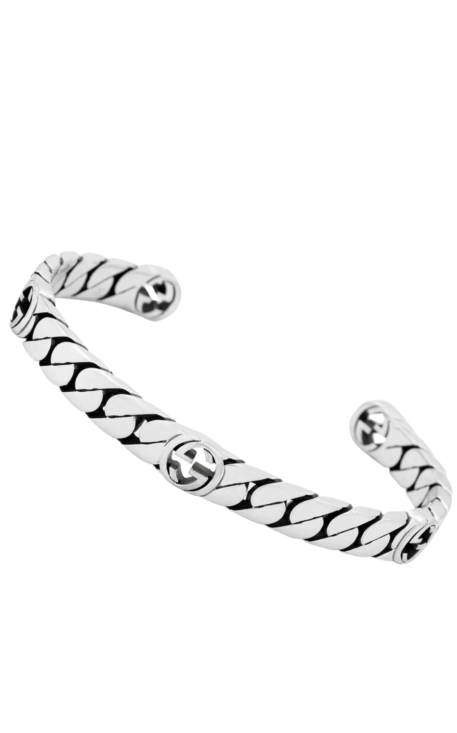 Sterling Silver Interlocking G Cuff Bracelet Gucci