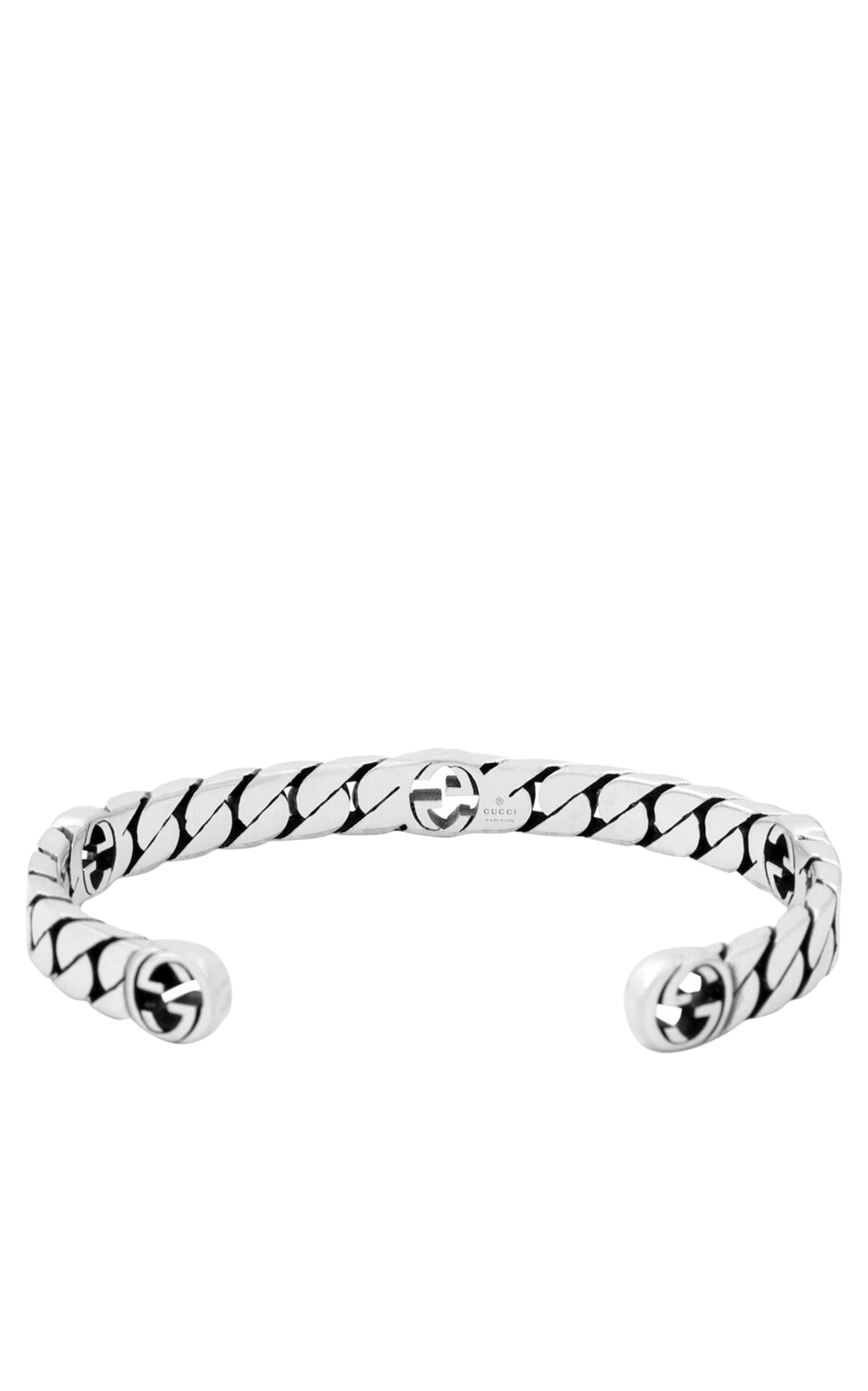 Sterling Silver Interlocking G Cuff Bracelet Gucci