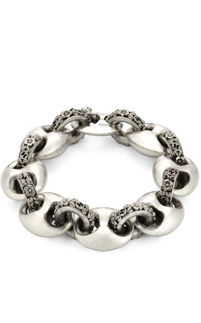 Gucci Sterling Silver Interlocking G Marina Chain Bracelet - Runway Catalog
