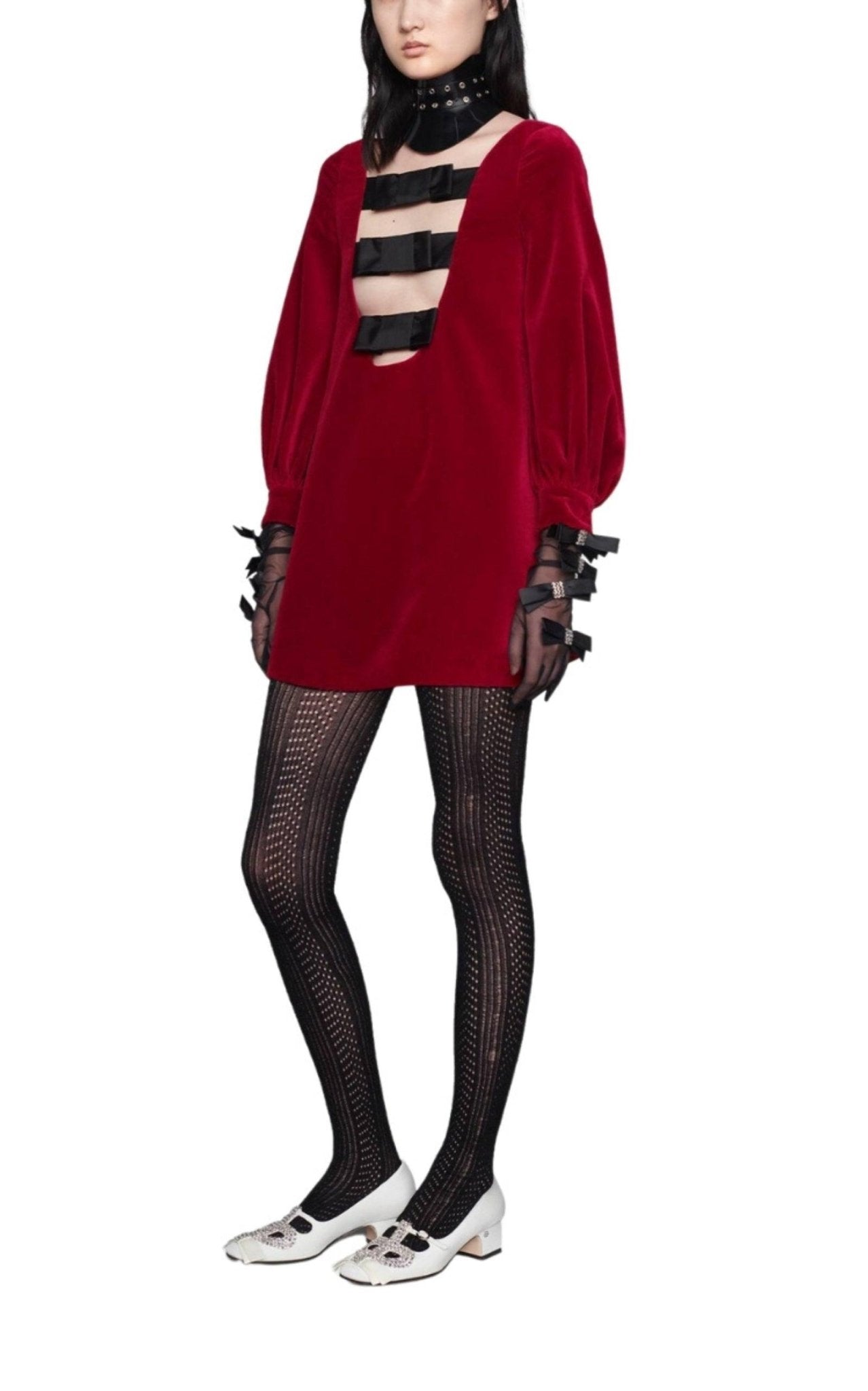 Gucci Stretch Cotton - Velvet Mini Dress - Runway Catalog