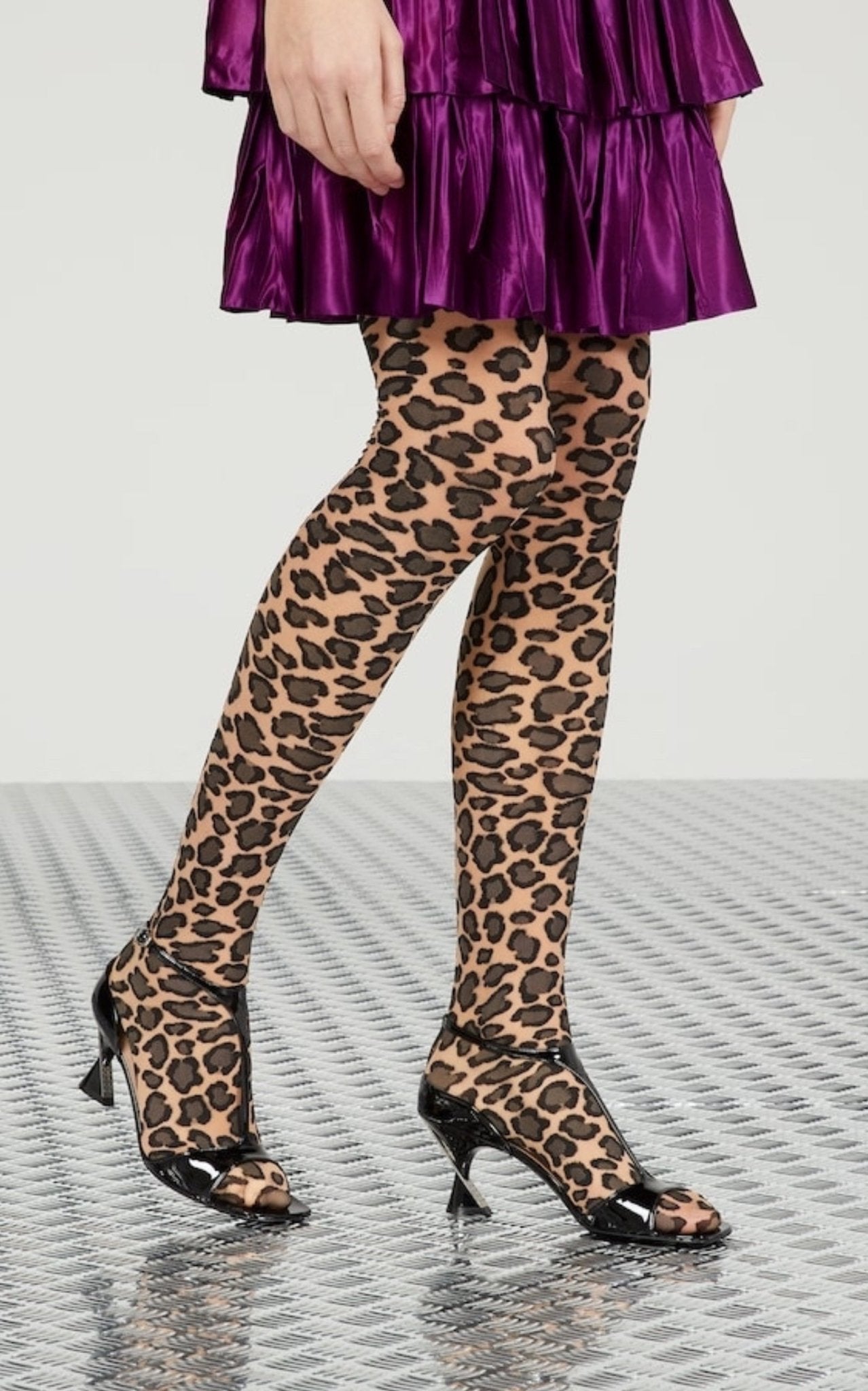 Gucci Stretch Knit Leopard Print Tights - Runway Catalog