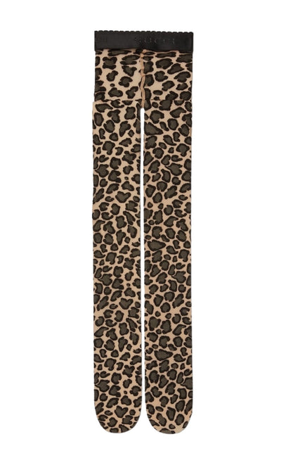 Gucci Stretch Knit Leopard Print Tights - Runway Catalog