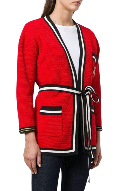 Striped Hem Cardigan Coat Gucci