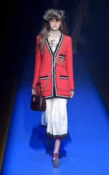 Striped Hem Cardigan Coat Gucci