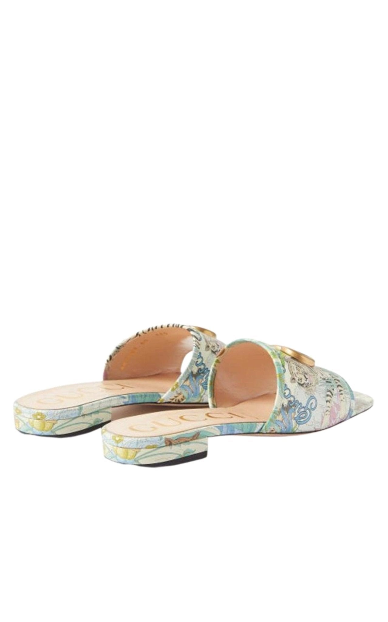 Gucci Tiger - print Leather Slides - Runway Catalog