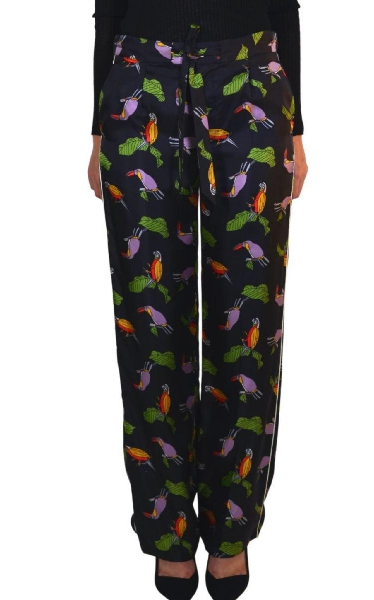 Gucci Toucan Print Pyjama Silk Pants - Runway Catalog