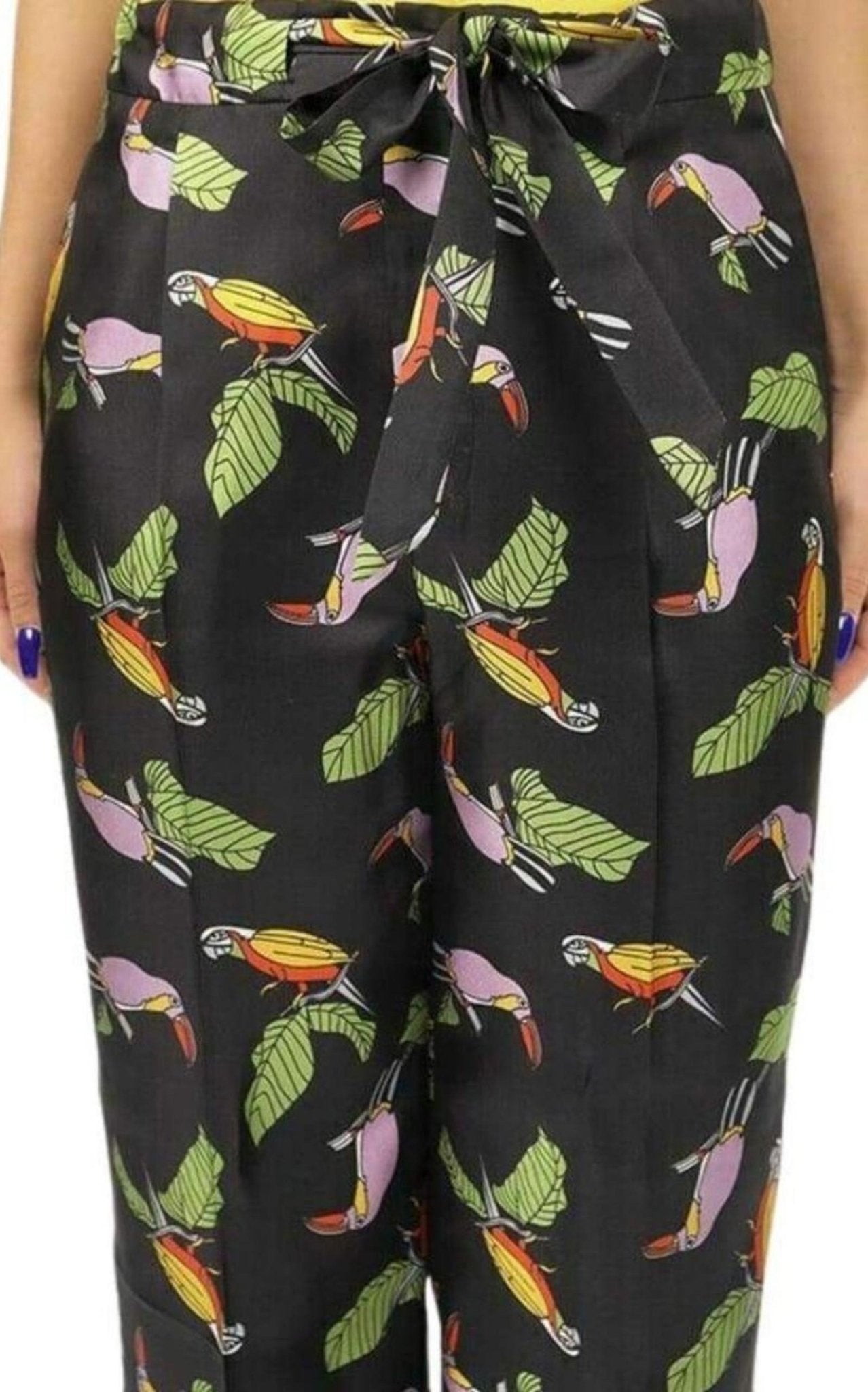 Gucci Toucan Print Pyjama Silk Pants - Runway Catalog
