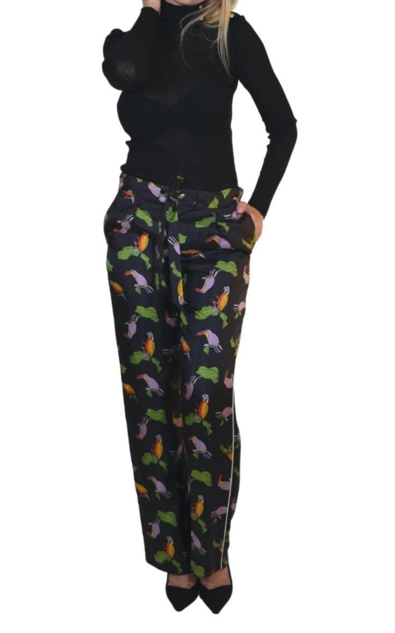 Gucci Toucan Print Pyjama Silk Pants - Runway Catalog