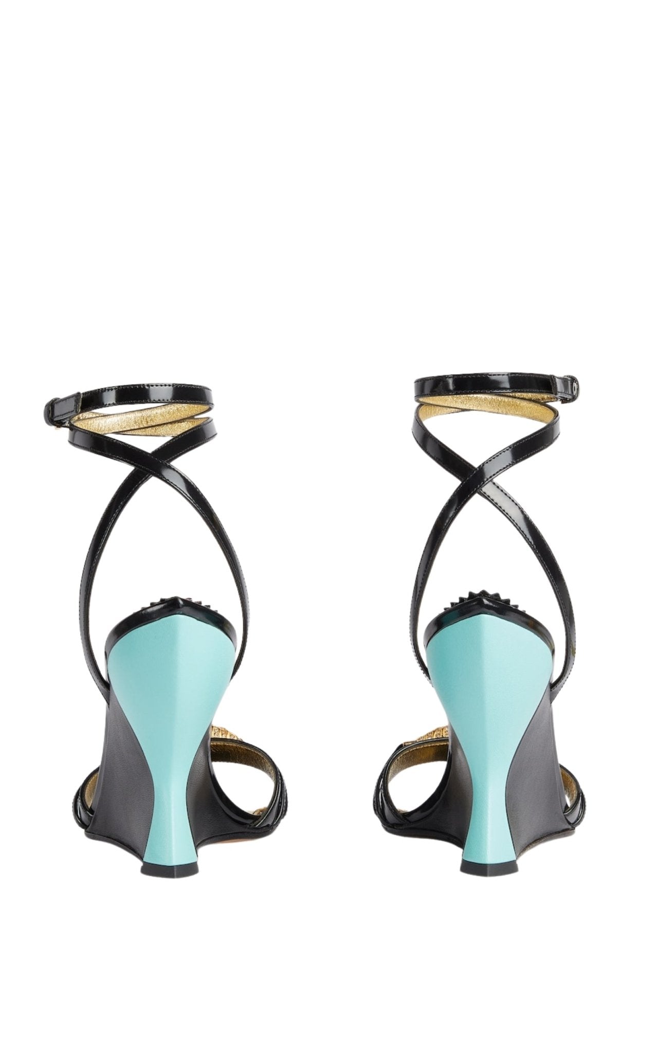 Gucci Two - Toned Embellished Wedge Sandals - Runway Catalog