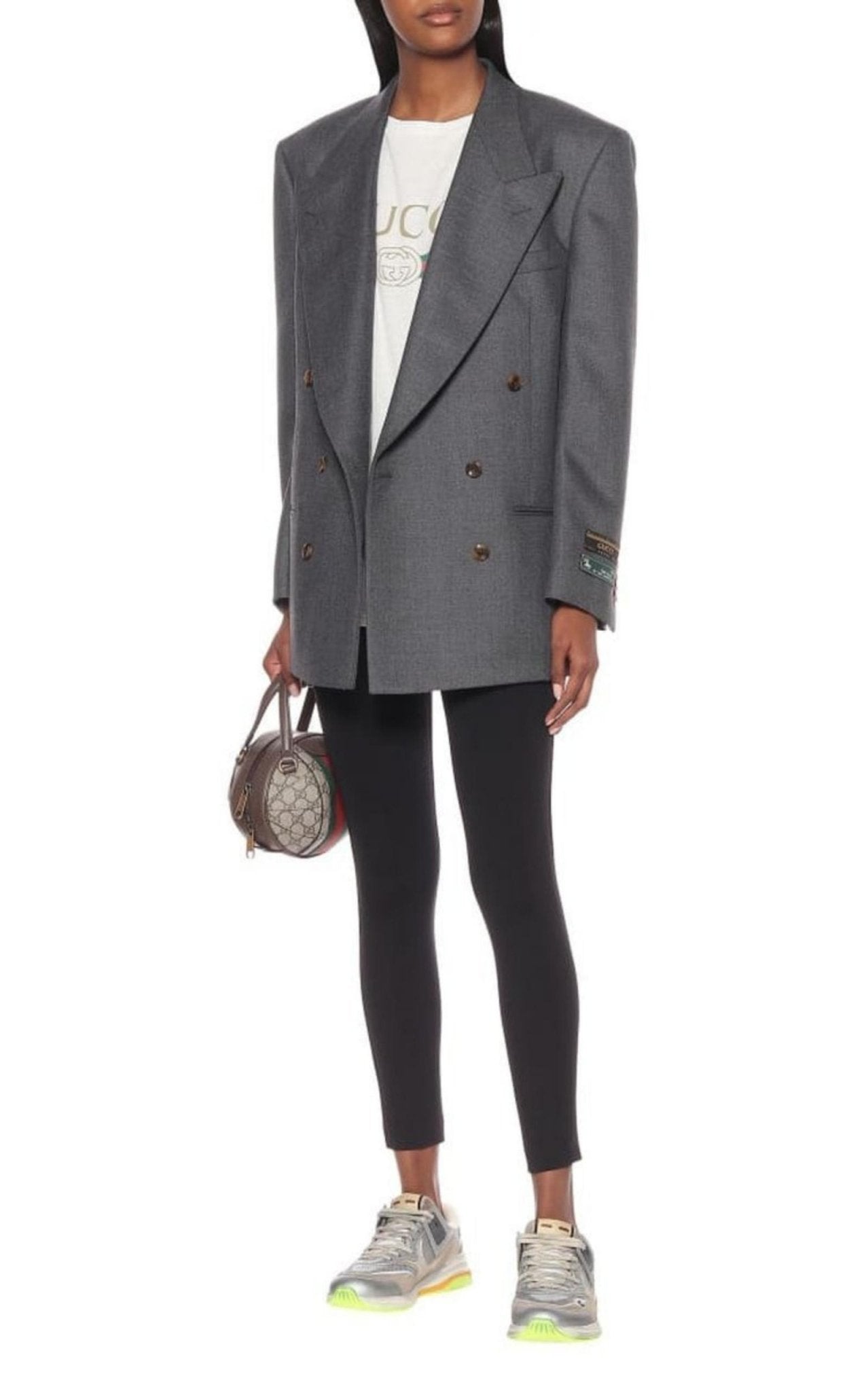 Gucci Ultrapace Metallic Leather Distressed Suede Sneakers - Runway Catalog