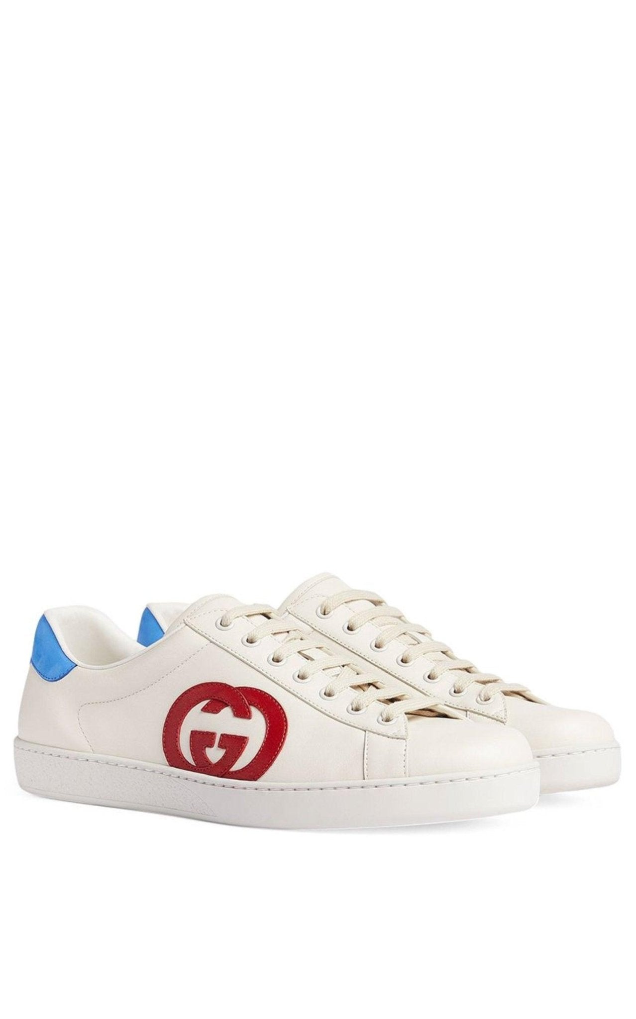 Gucci White GG Ace Leather Sneakers - Men's - Runway Catalog