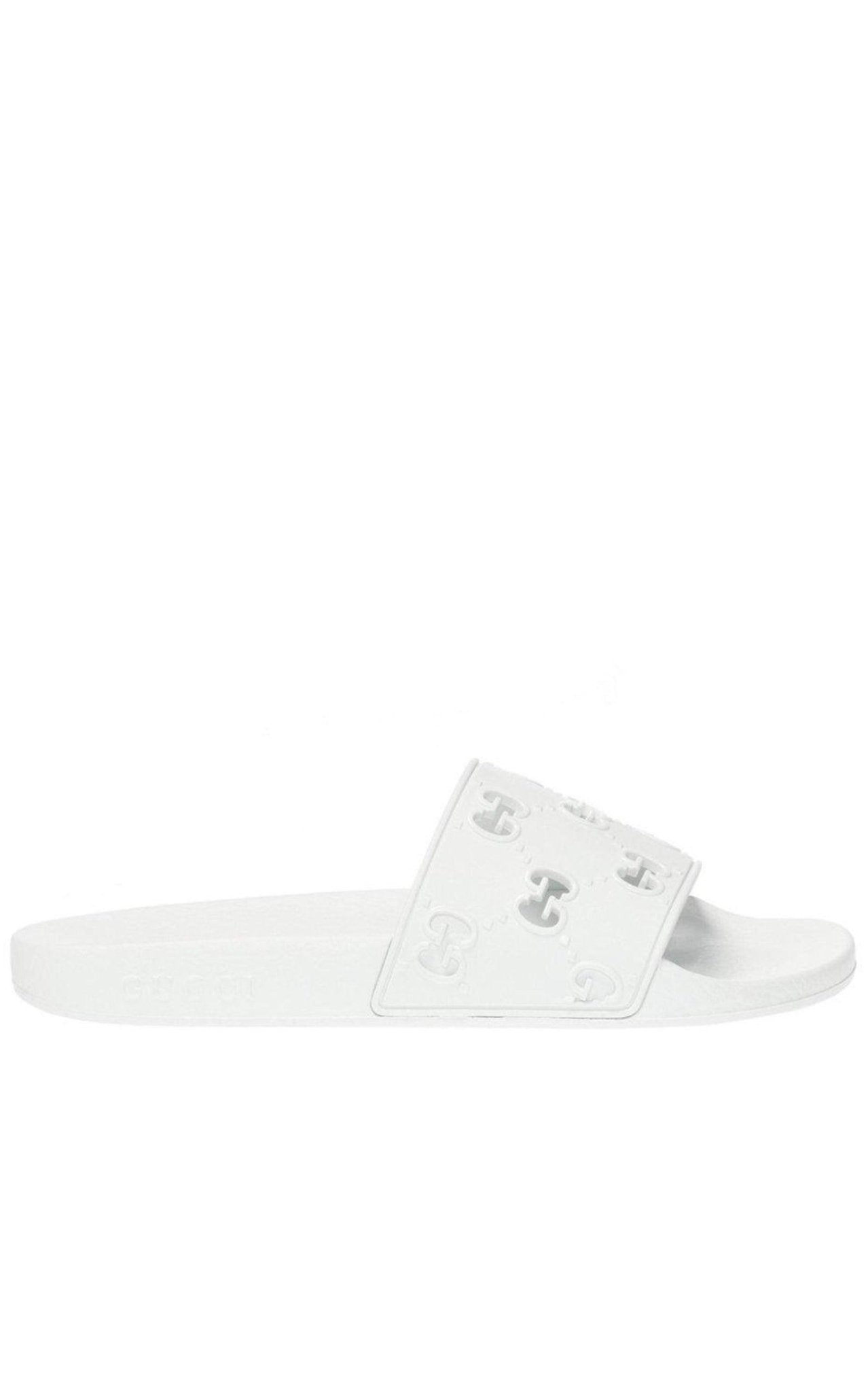 Gucci White GG Slide Sandal - Runway Catalog