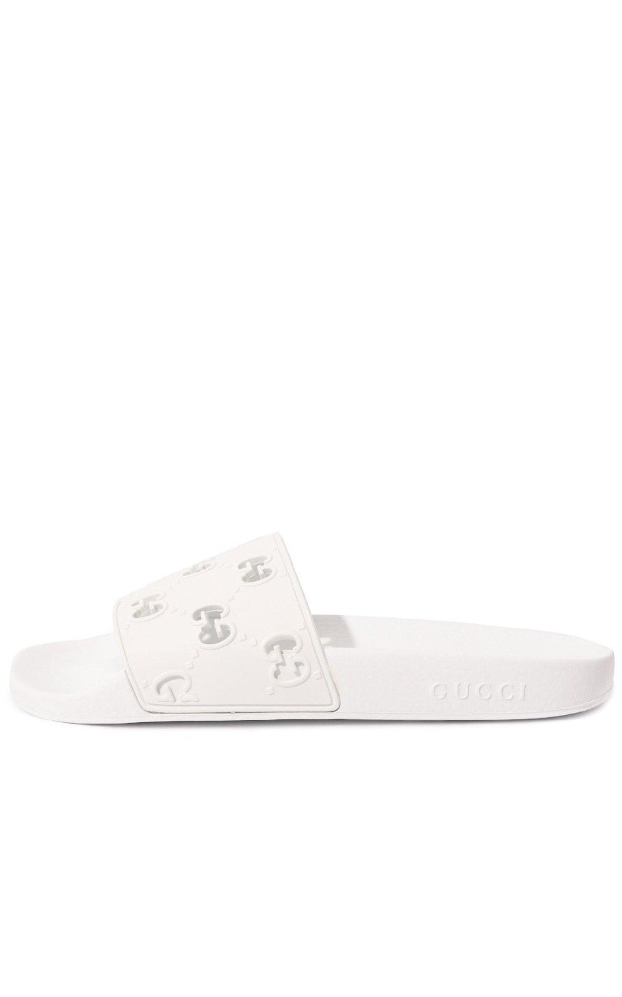 Gucci White GG Slide Sandal - Runway Catalog