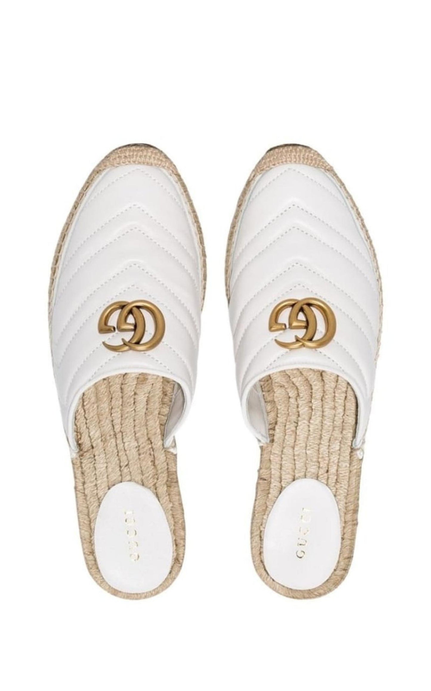 White Pilar Leather Espadrilles Gucci