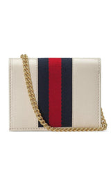 White Rajah Chain Card Case Wallet Gucci