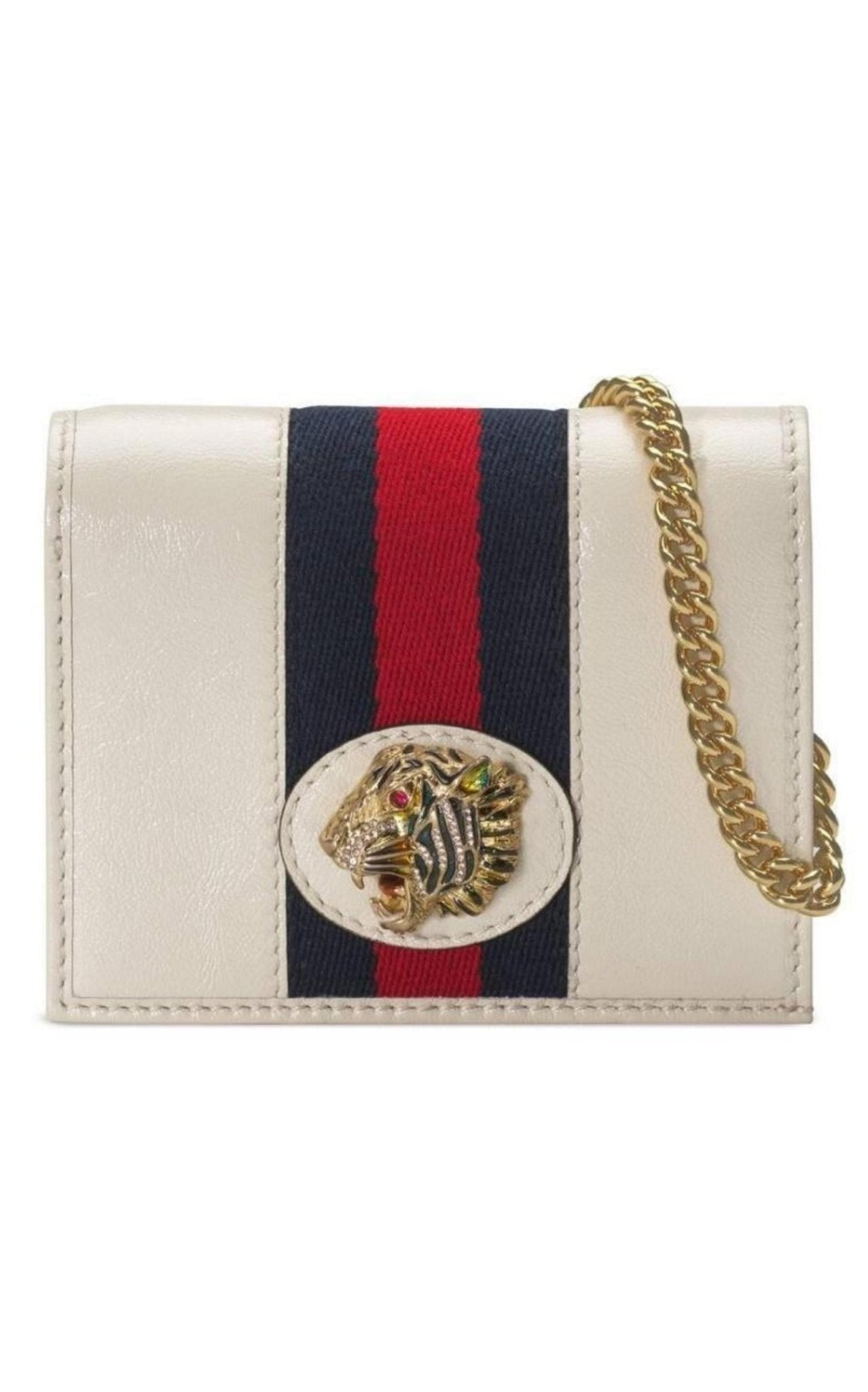 Gucci White Rajah Chain Card Case Wallet - Runway Catalog