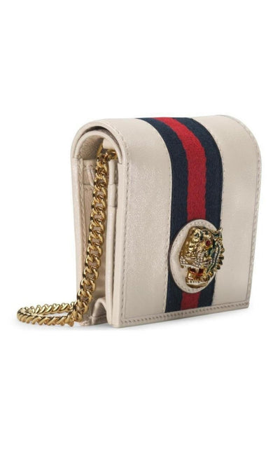 Gucci White Rajah Chain Card Case Wallet - Runway Catalog