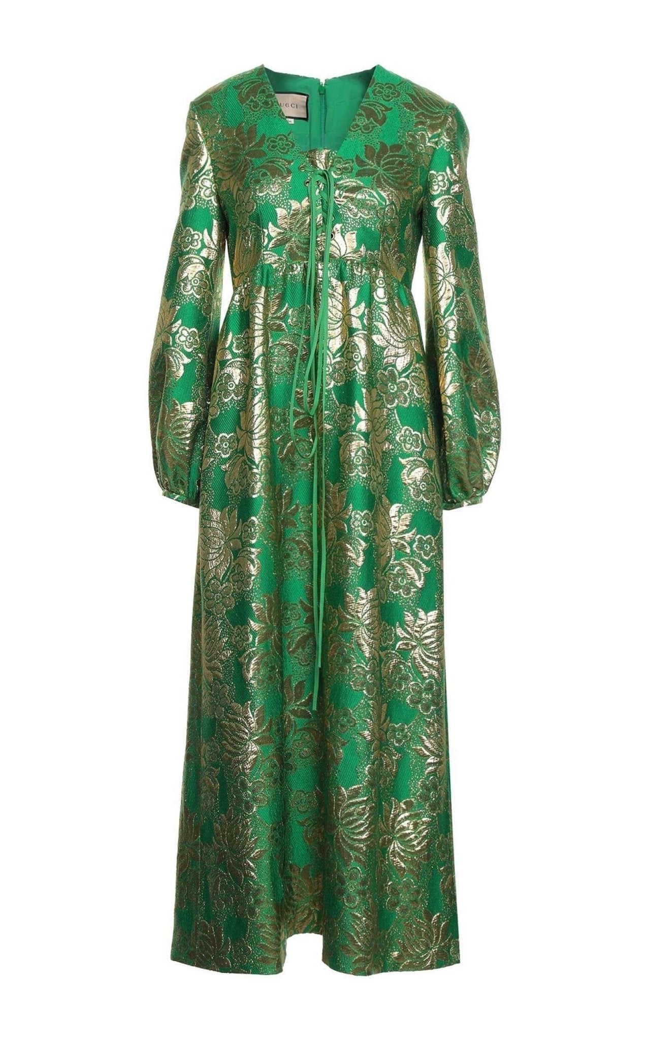 Gucci Wool Lamé Floral Jacquard Dress - Runway Catalog