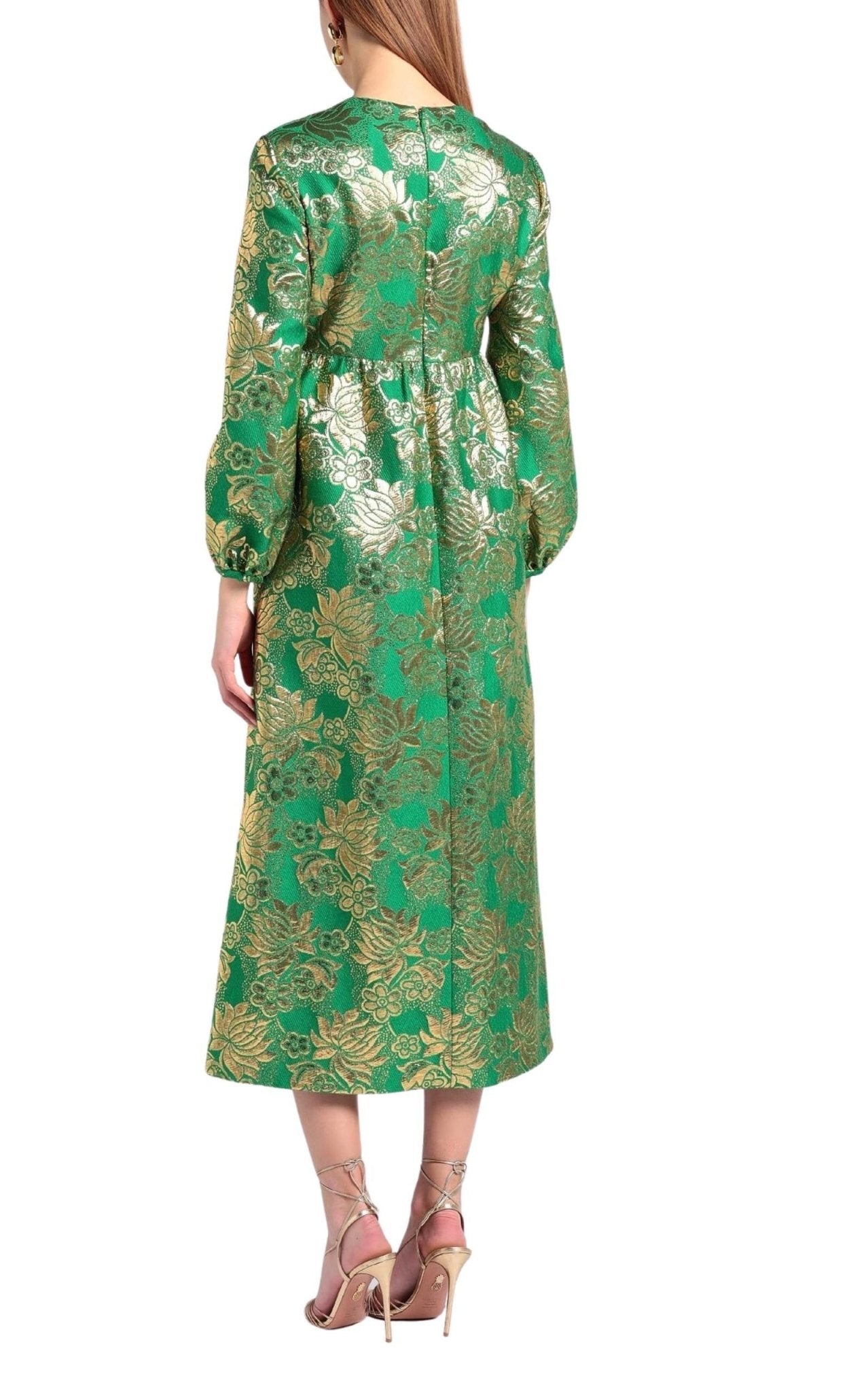 Gucci Wool Lamé Floral Jacquard Dress - Runway Catalog