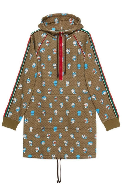 Gucci X Doraemon GG Supreme Cotton Dress - Runway Catalog